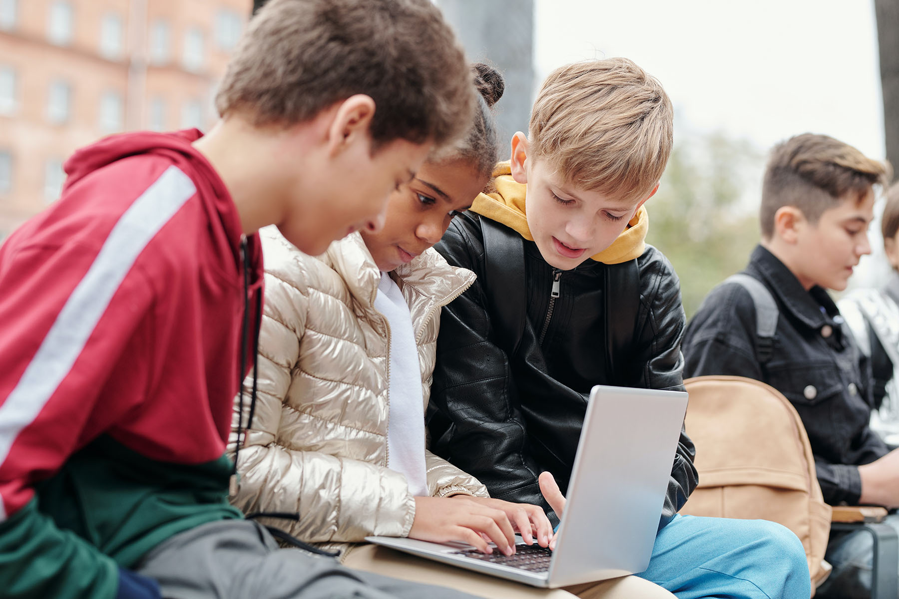Students working on laptop
