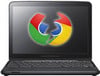 Laptop with image of broken google chrome logo