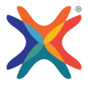 Multicolored "X" logo