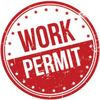 Red and white circle with "Work Permit" text